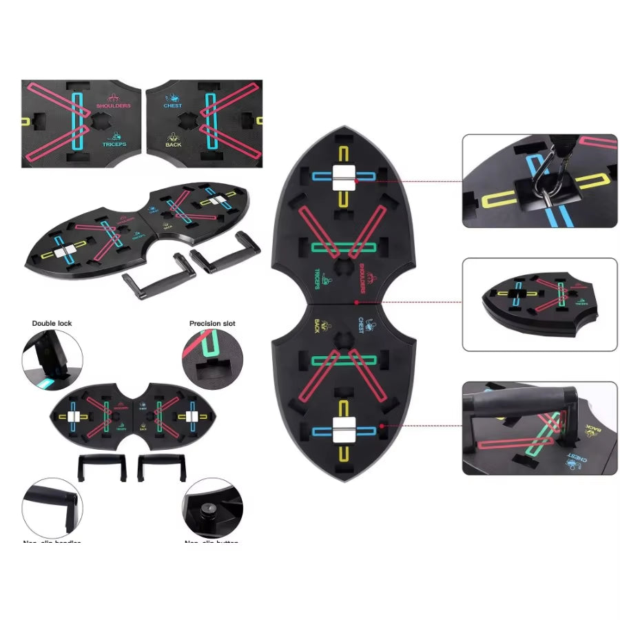 10 in 1 Push up Rack Board System Fitness Workout Train Gym Exercise